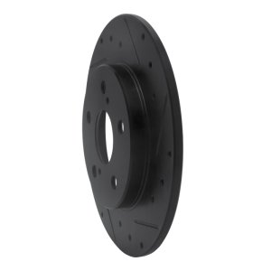 Pontiac Vibe Brake Rotor (1) - Rear Right - R1 Concepts - Drilled & Slotted - Black - `08-`18